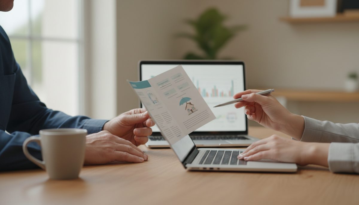 Advisor and client reviewing cancer and critical illness insurance details together